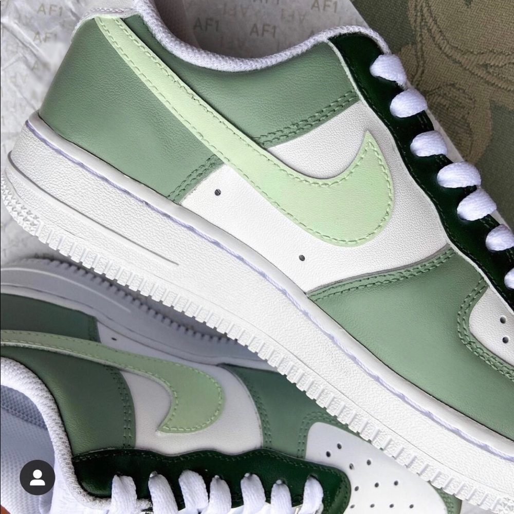 Custom Painted “Pistachio” Nike Air Force 1s